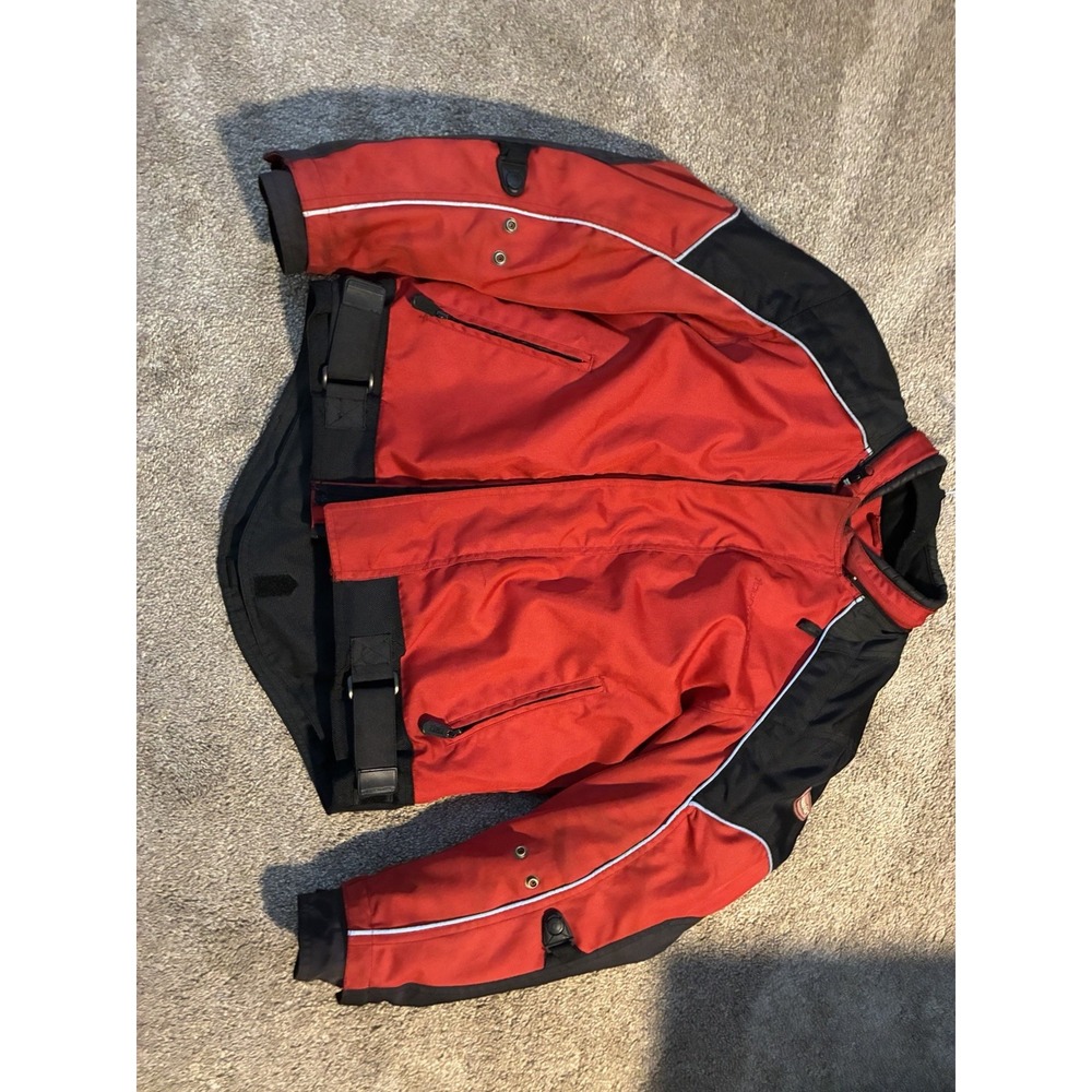 Tour Master Flex Motorcycle Jacket Men's S/M 40 Black Red Racing Padded